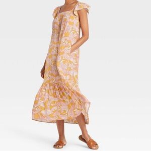 Knox Rose Tropical Ruffle Maxi Dress size XL